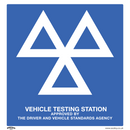 Sealey SS51A1 MOT Testing Station - Warning Safety Sign - Aluminium Composite