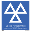 Sealey SS51P10 MOT Testing Station - Warning Safety Sign - Rigid Plastic - Pack of 10