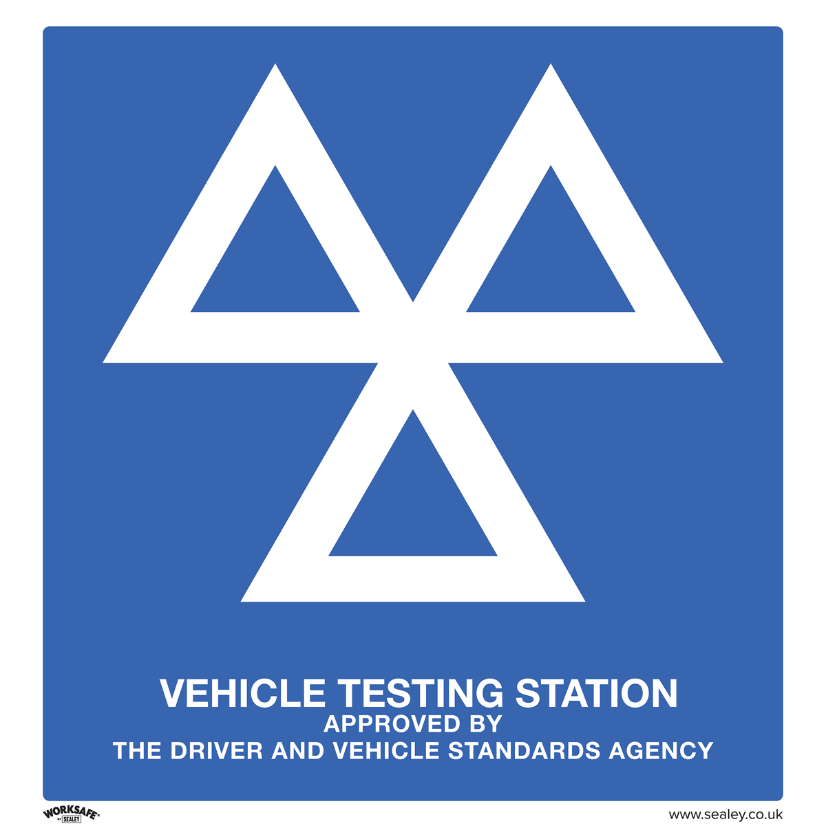 Sealey SS51P1 MOT Testing Station - Warning Safety Sign - Rigid Plastic
