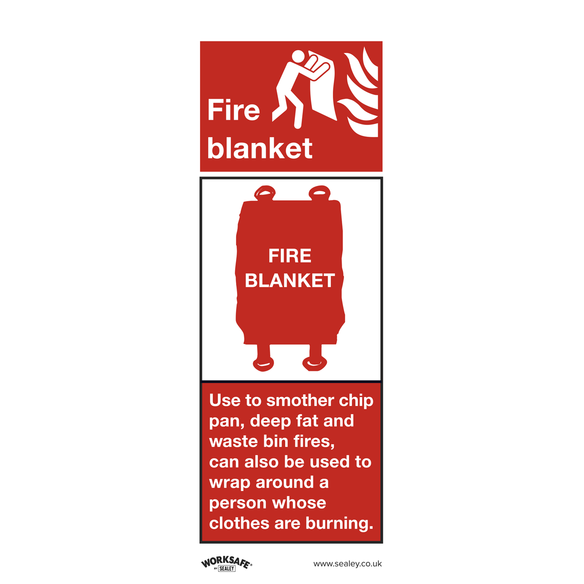 Sealey SS53P10 Fire Blanket - Safe Conditions Safety Sign - Rigid Plastic - Pack of 10