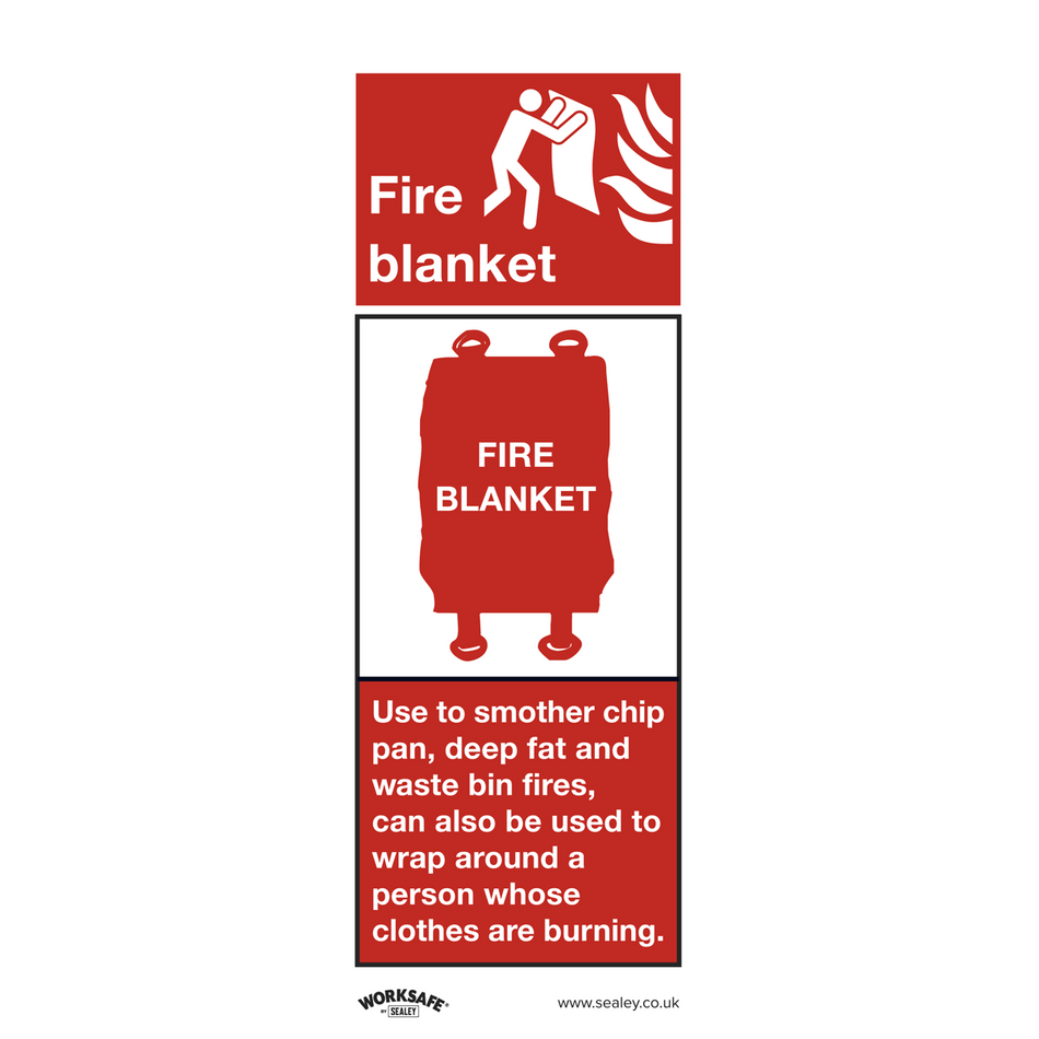 Sealey SS53P10 Fire Blanket - Safe Conditions Safety Sign - Rigid Plastic - Pack of 10
