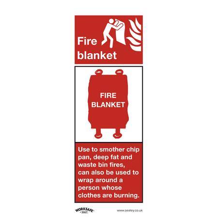 Sealey SS53V10 Fire Blanket - Safe Conditions Safety Sign - Self-Adhesive Vinyl - Pack of 10