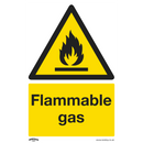 Sealey SS59P1 Flammable Gas - Warning Safety Sign - Rigid Plastic