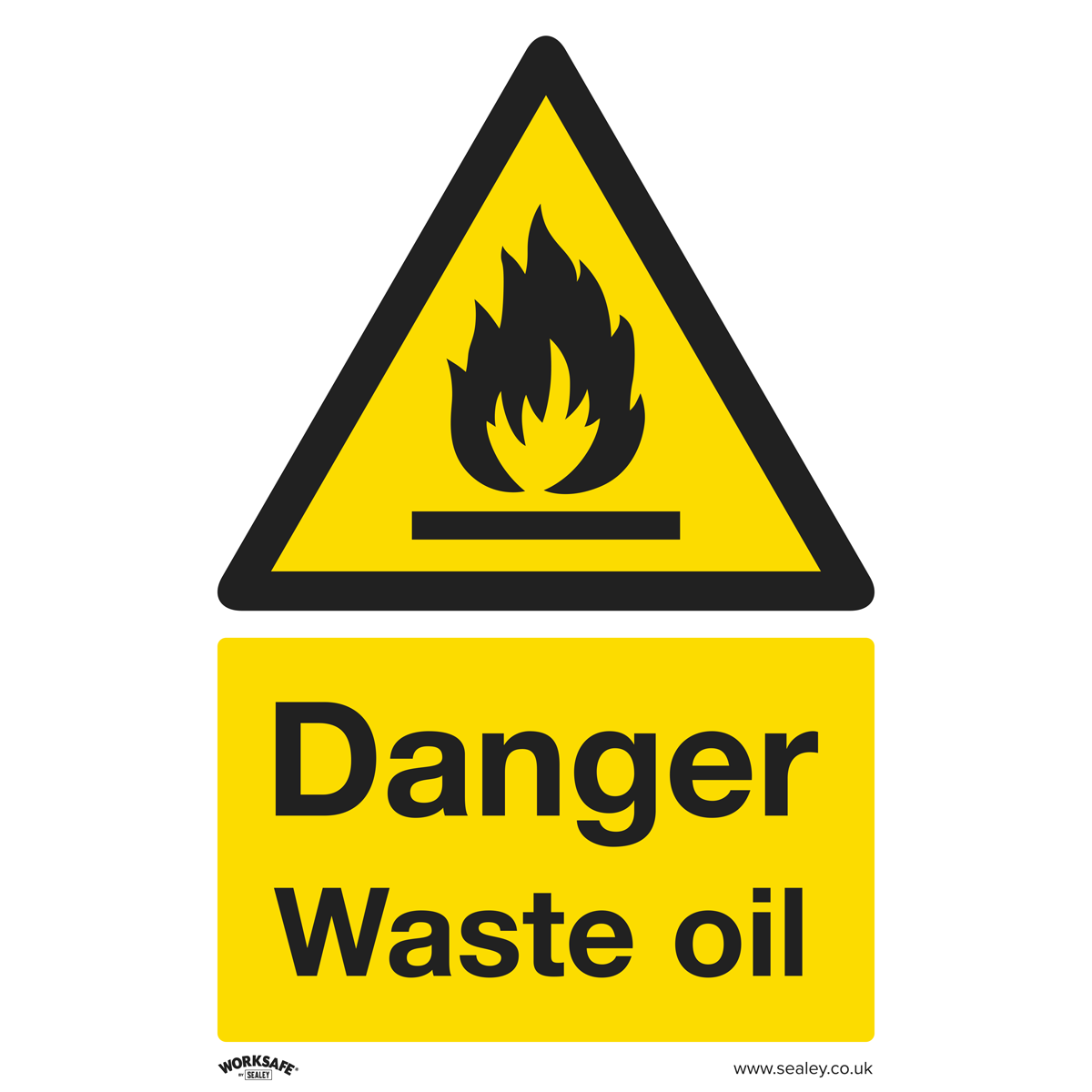 Sealey SS60P1 Danger Waste Oil - Warning Safety Sign - Rigid Plastic