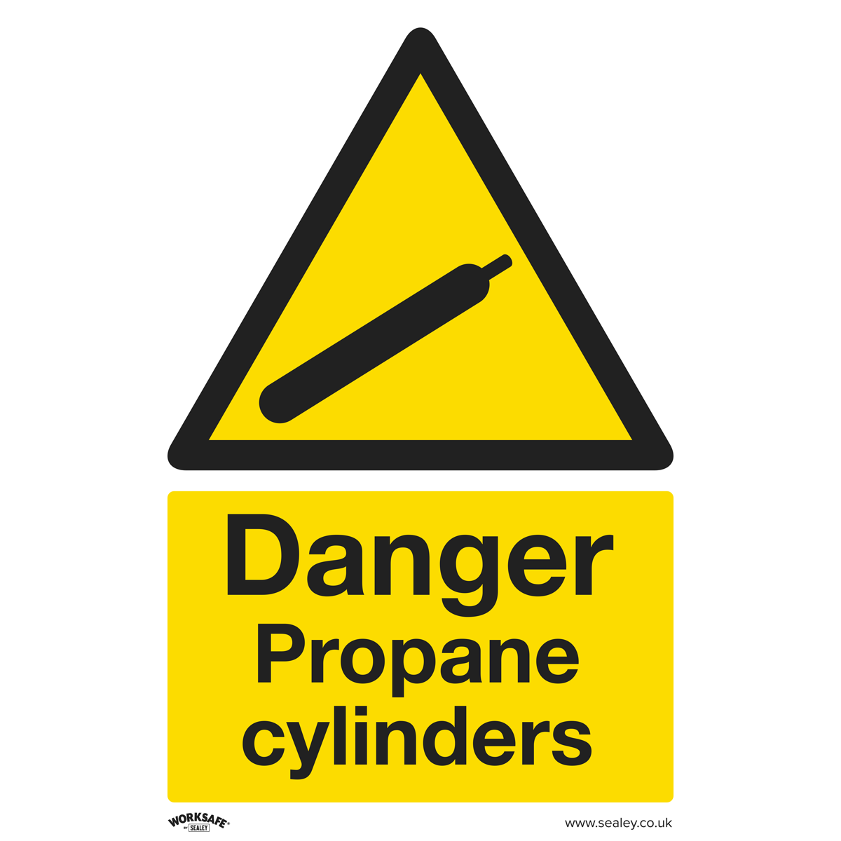 Sealey SS62V1 Danger Propane Cylinders - Warning Safety Sign - Self-Adhesive Vinyl
