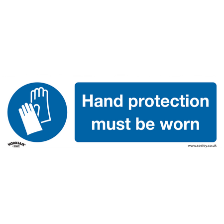 Sealey SS6P1 Hand Protection Must Be Worn - Mandatory Safety Sign - Rigid Plastic