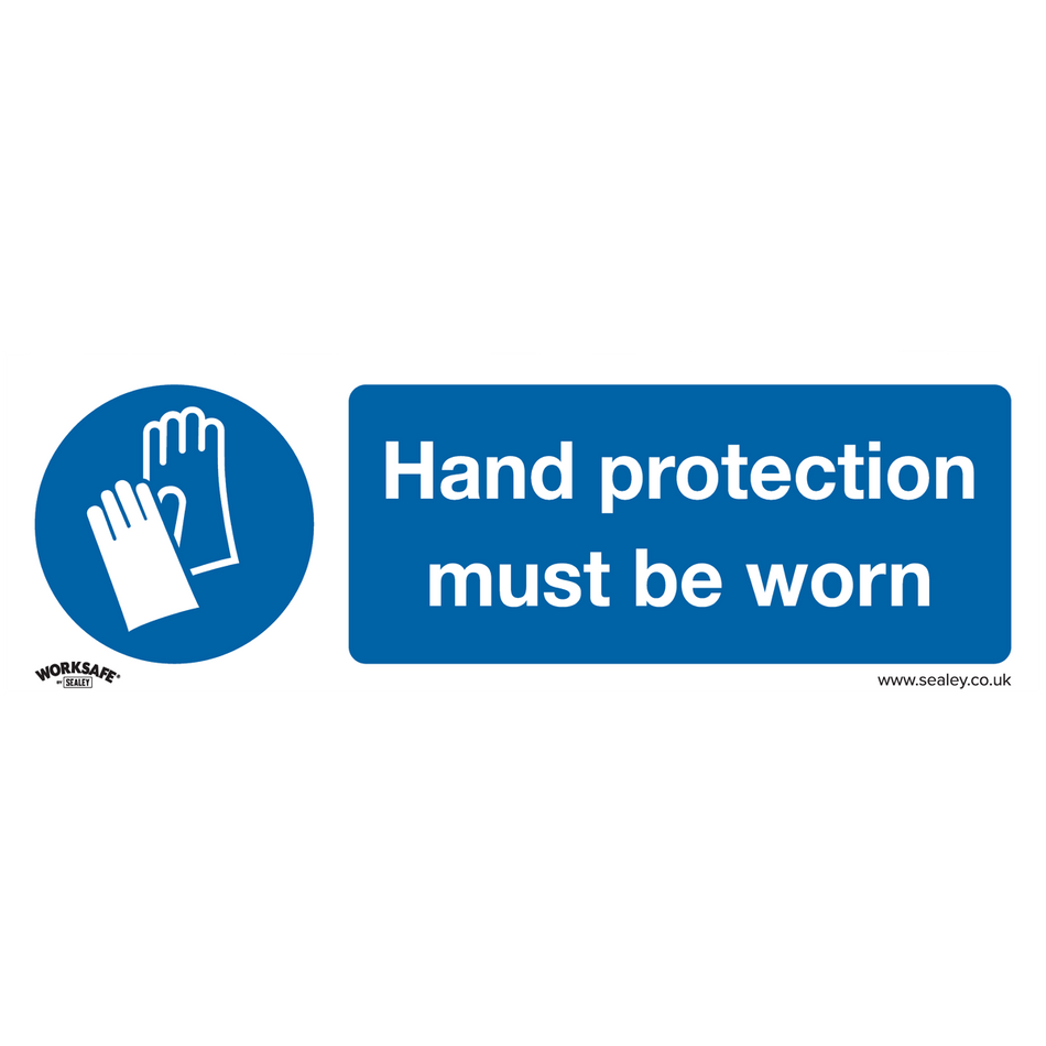 Sealey SS6P1 Hand Protection Must Be Worn - Mandatory Safety Sign - Rigid Plastic