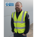 Sealey SS9V1 High Visibility Jackets Must Be Worn Beyond This Point - Mandatory Safety Sign - Self-Adhesive Vinyl