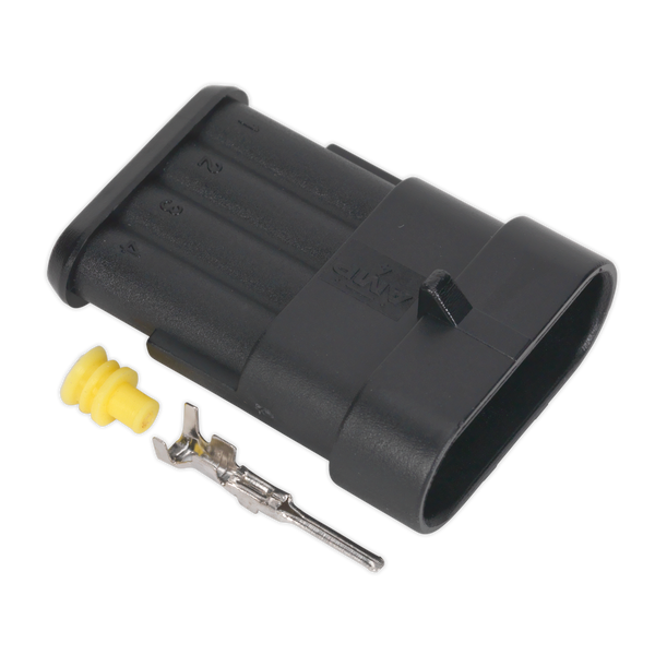 Sealey SSC4M 4-Way Superseal Male Connector - Pack of 3