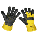 Sealey SSP13/6 Rigger's Gloves Hide Palm - Pack of 6 Pairs