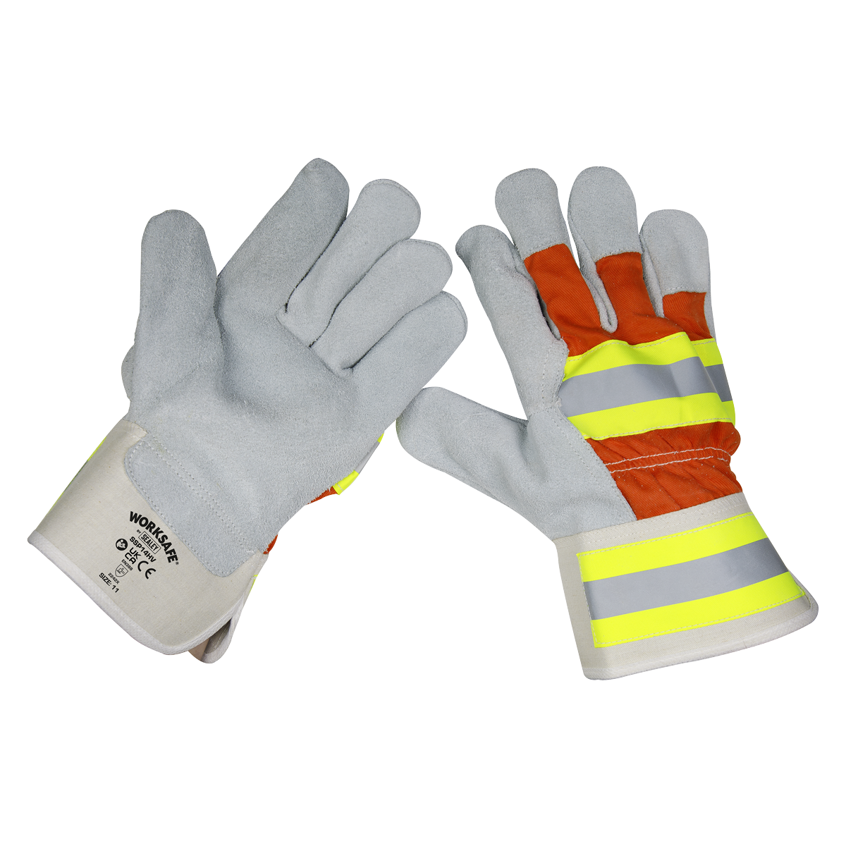 Sealey SSP14HV Reflective Rigger's Gloves - Pair