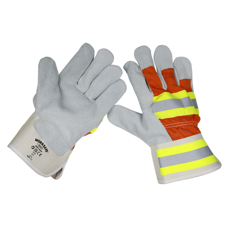 Sealey SSP14HV Reflective Rigger's Gloves - Pair