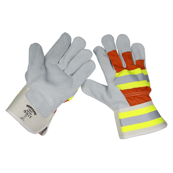Sealey SSP14HV Reflective Rigger's Gloves - Pair