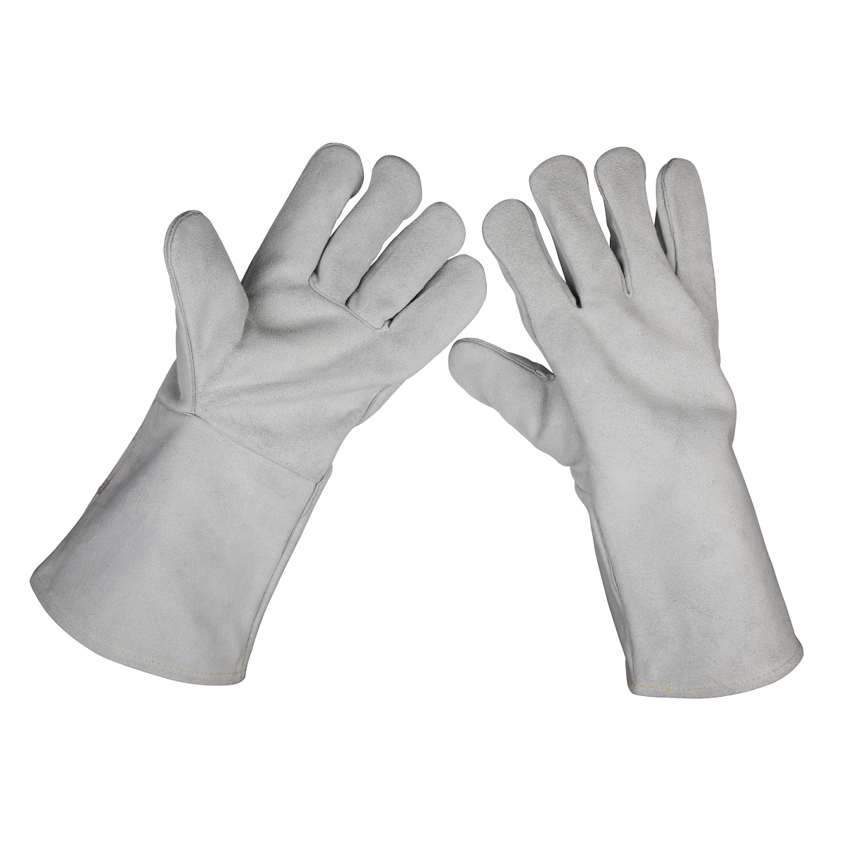 Sealey SSP151 Heavy-Duty Lined Leather Welding Gauntlets - Pair