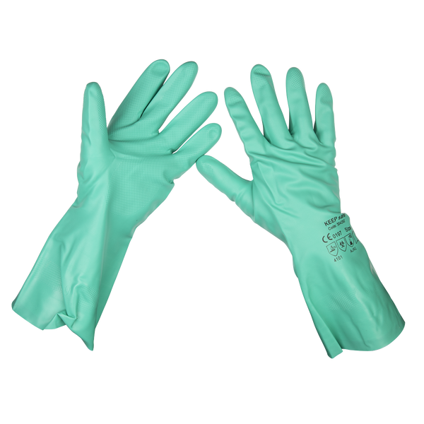 Sealey SSP34 330mm Cuffed Nitrile Gauntlets - Pair