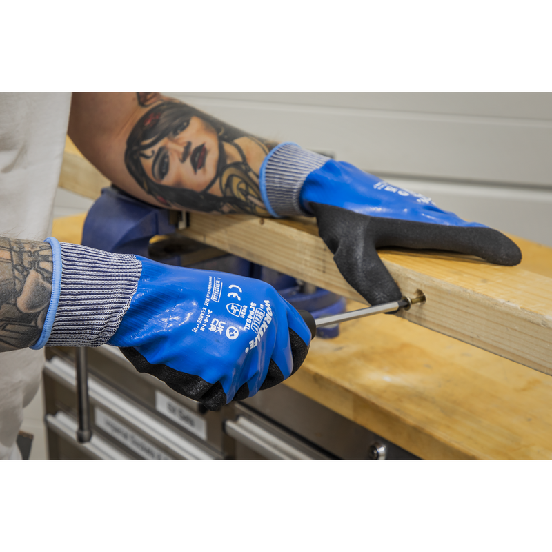 Sealey SSP49XL/6 Waterproof Latex Gloves - (X-Large) - Pack of 6 Pairs