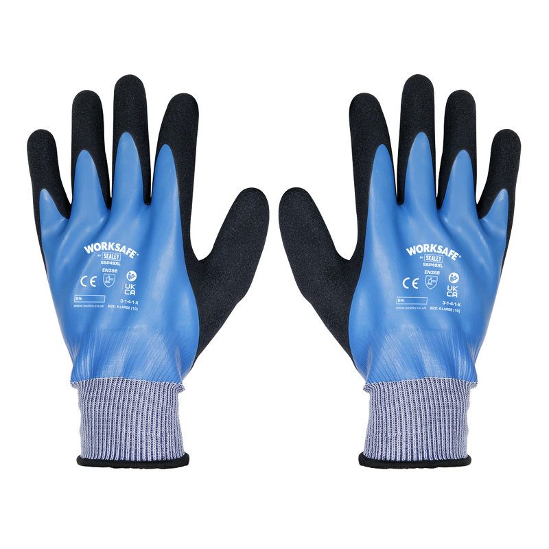 Sealey SSP49XL/6 Waterproof Latex Gloves - (X-Large) - Pack of 6 Pairs