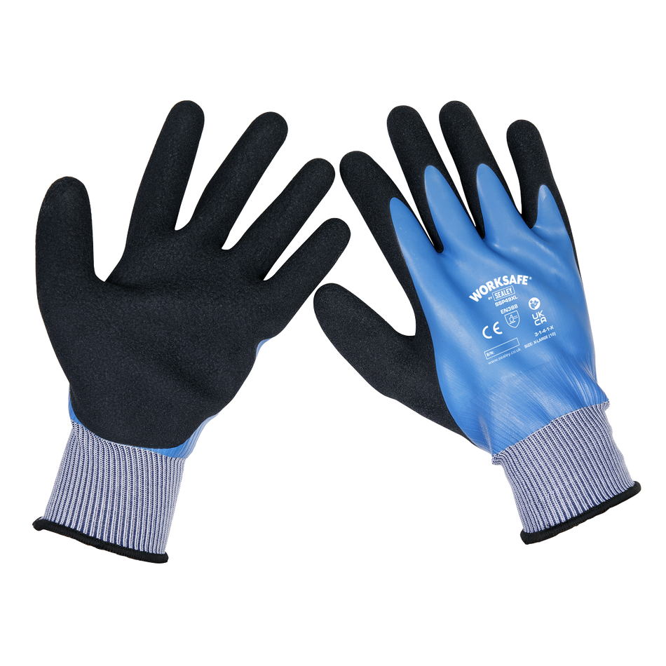 Sealey SSP49XL/6 Waterproof Latex Gloves - (X-Large) - Pack of 6 Pairs