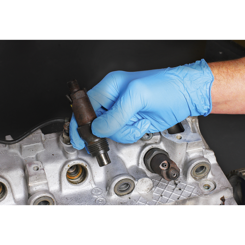 Sealey SSP55L Premium Powder-Free Disposable Nitrile Gloves - Large - Pack of 100