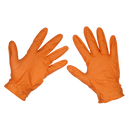 Sealey SSP56L Orange Diamond Grip Extra-Thick Nitrile Powder-Free Gloves Large - Pack of 50