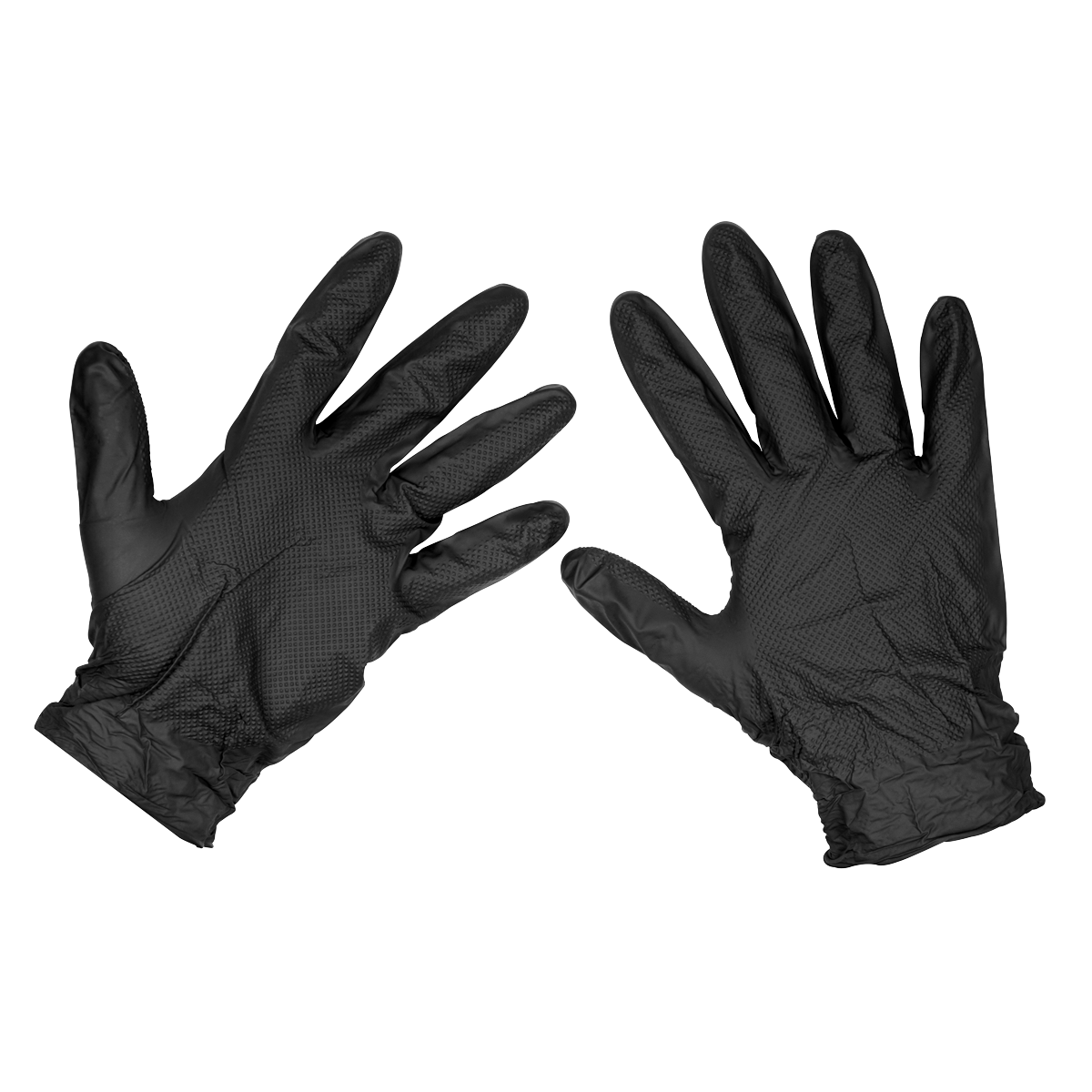 Sealey SSP57XL Black Diamond Grip Extra-Thick Nitrile Powder-Free Gloves X Large - Pack of 50