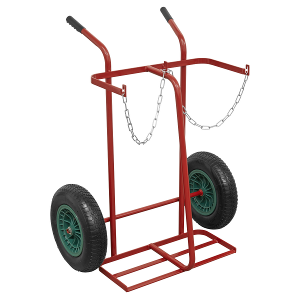 Sealey ST28P Welding Bottle Trolley with Pneumatic Tyres - 2 Bottle