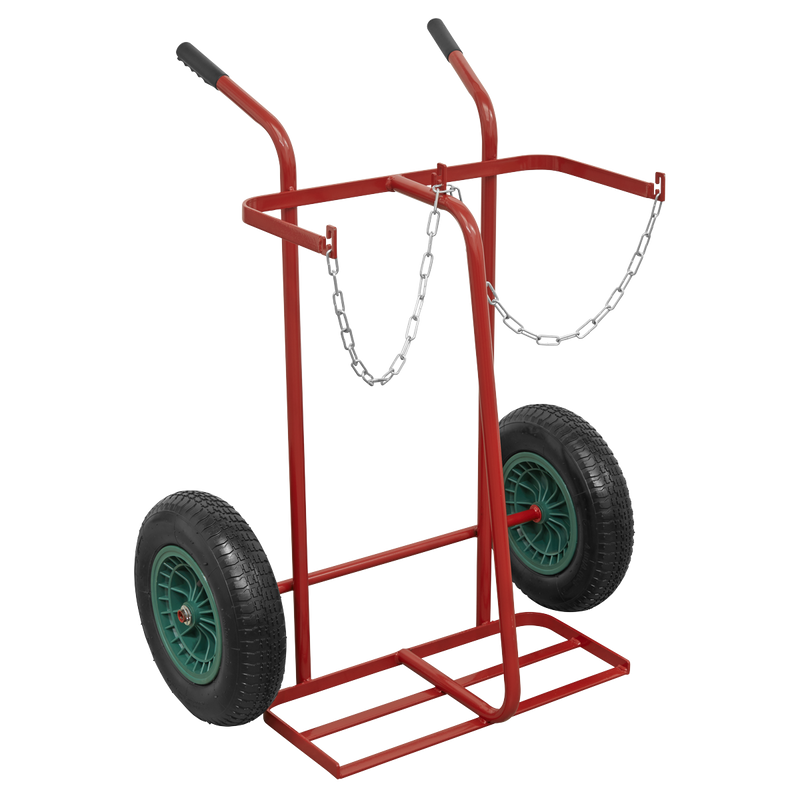 Sealey ST28P Welding Bottle Trolley with Pneumatic Tyres - 2 Bottle