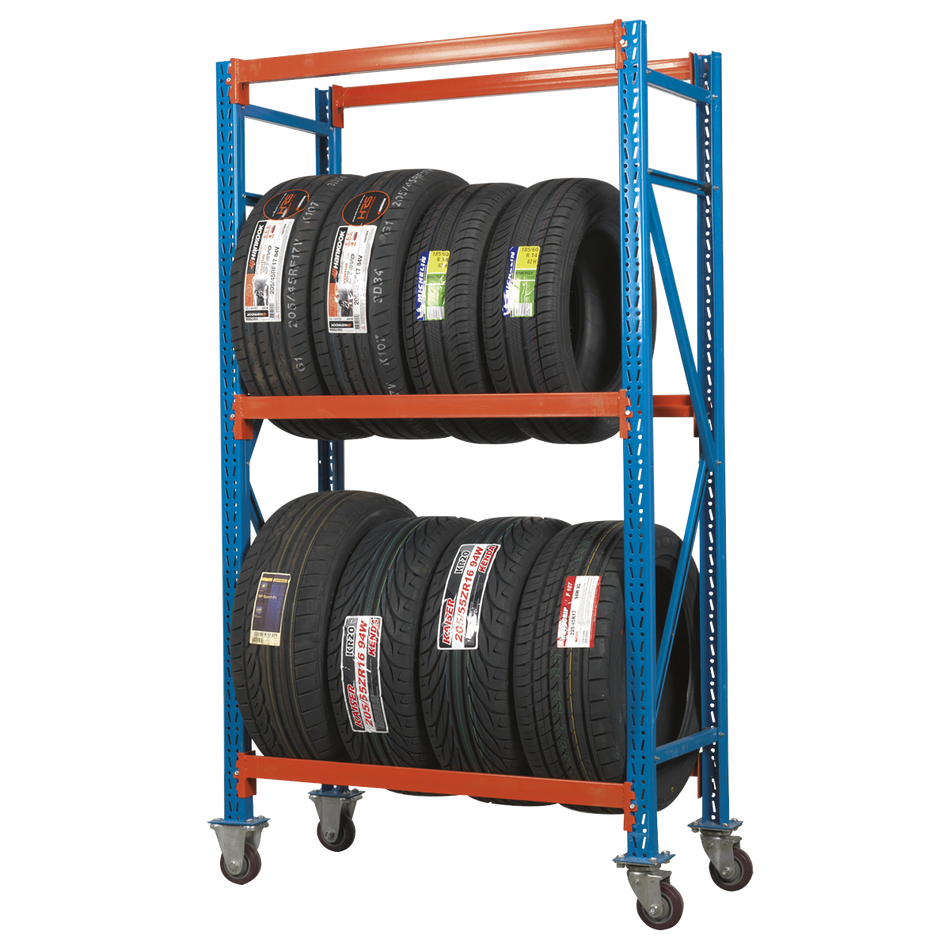 Sealey STR007 Two Level Mobile Tyre Rack - 200kg Capacity Per Level