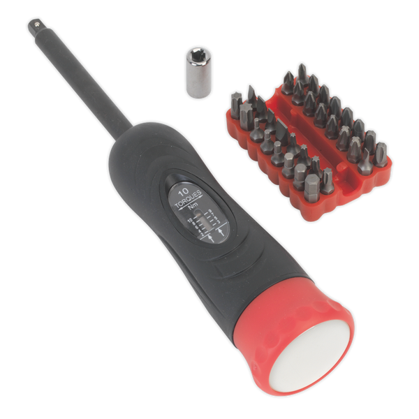 Sealey STS100 34pc 1/4"Sq Drive Torque Screwdriver Set 2-10Nm