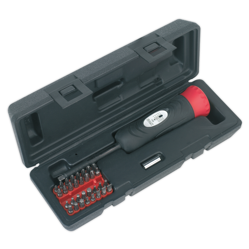 Sealey STS100 34pc 1/4"Sq Drive Torque Screwdriver Set 2-10Nm