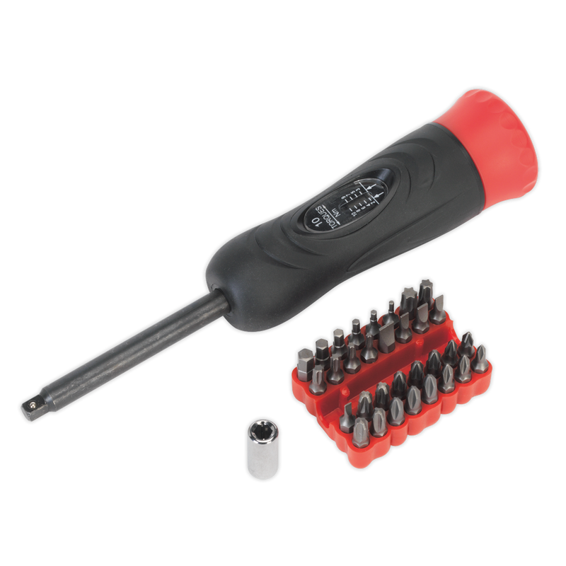 Sealey STS100 34pc 1/4"Sq Drive Torque Screwdriver Set 2-10Nm