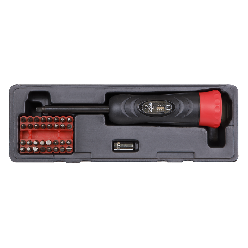 Sealey STS100 34pc 1/4"Sq Drive Torque Screwdriver Set 2-10Nm