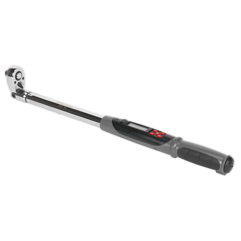 Sealey STW309 1/2"Sq Drive Flexi-Head Digital Torque Wrench with Angle Function 20-200Nm