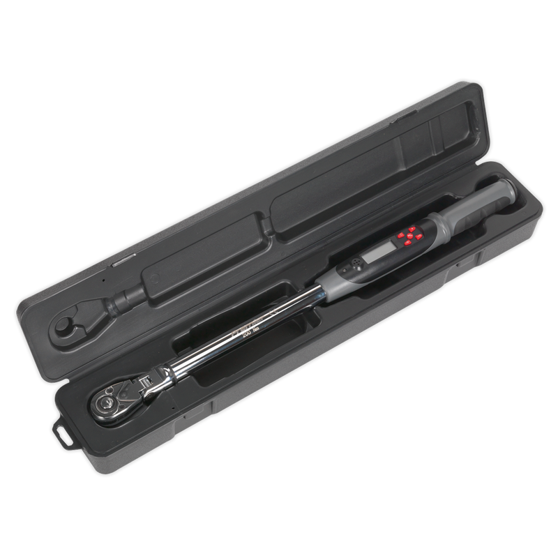Sealey STW309 1/2"Sq Drive Flexi-Head Digital Torque Wrench with Angle Function 20-200Nm