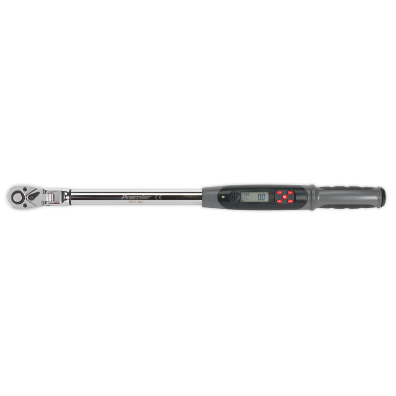 Sealey STW309 1/2"Sq Drive Flexi-Head Digital Torque Wrench with Angle Function 20-200Nm