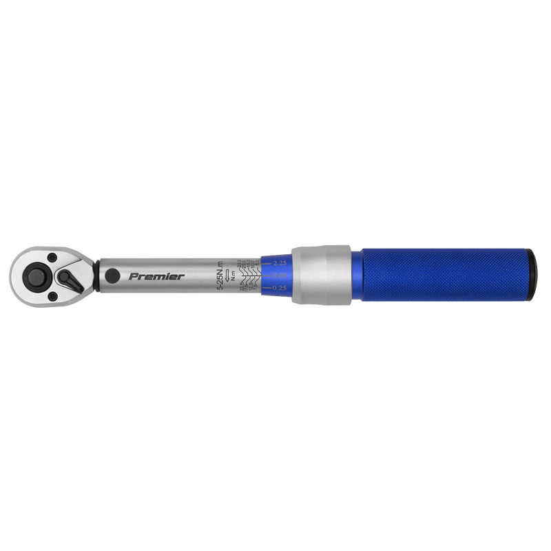 Sealey STW902 3/8"Sq Drive Torque Wrench Micrometer Style 5-25Nm - Calibrated