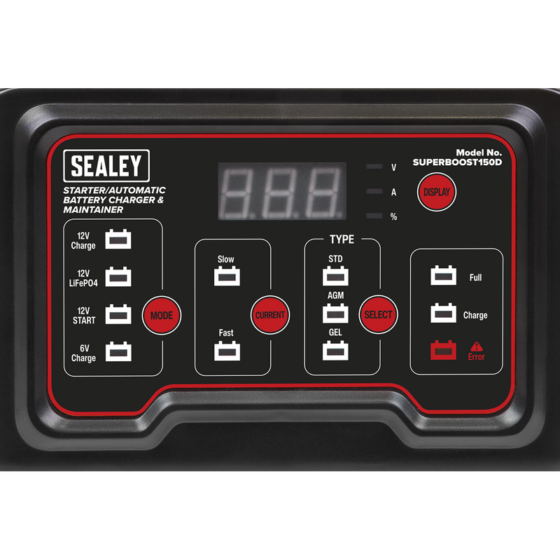 Sealey SUPERBOOST150D 6/12V 150A Starter/15A  Automatic Battery Charger & Maintainer