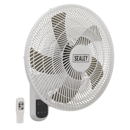 Sealey SWF16WR 16" 3-Speed Wall Fan with Remote Control 230V
