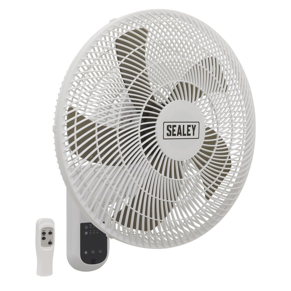 Sealey SWF16WR 16" 3-Speed Wall Fan with Remote Control 230V
