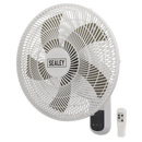Sealey SWF16WR 16" 3-Speed Wall Fan with Remote Control 230V