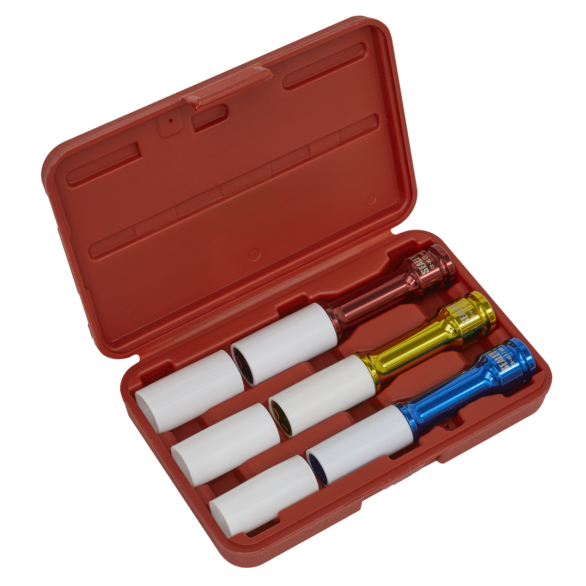 Sealey SX031D 3pc 1/2"Sq Drive Alloy Wheel Long Reach Impact Socket Set