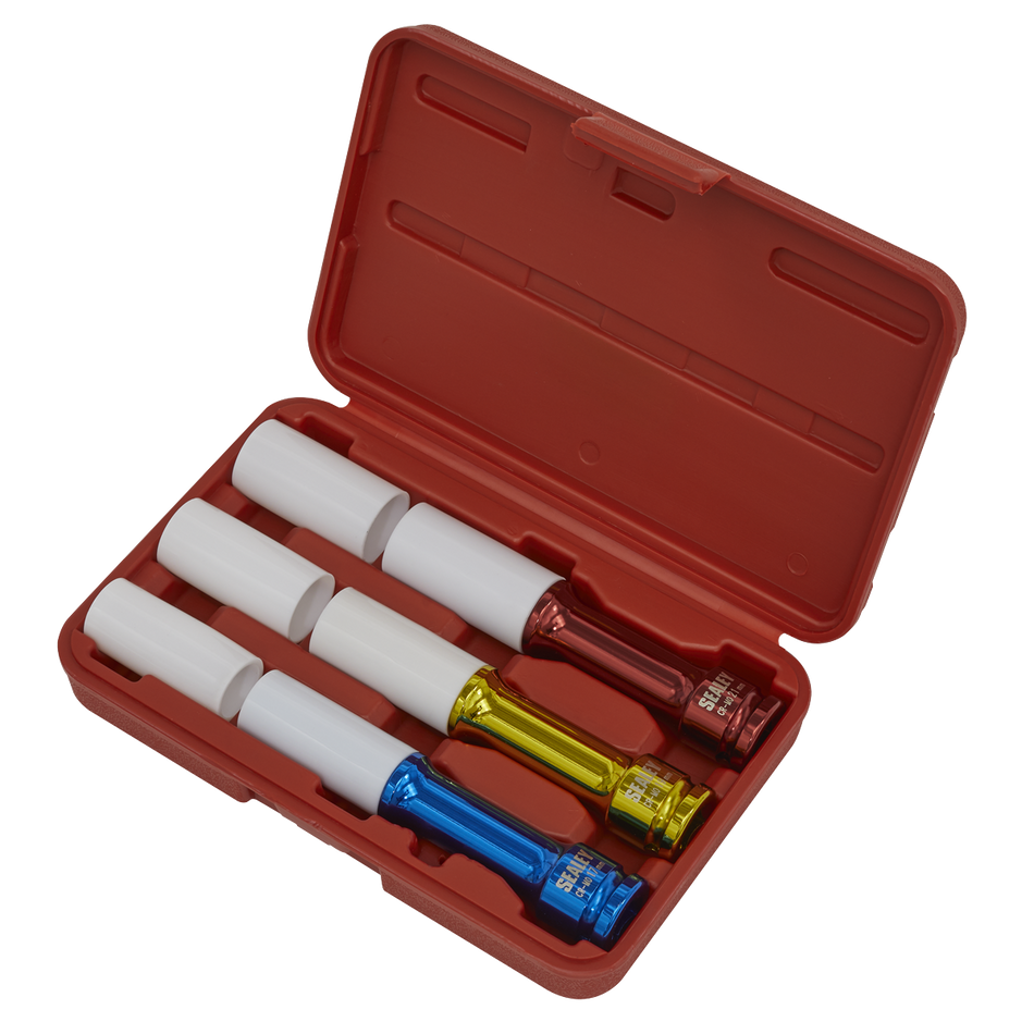 Sealey SX031D 3pc 1/2"Sq Drive Alloy Wheel Long Reach Impact Socket Set