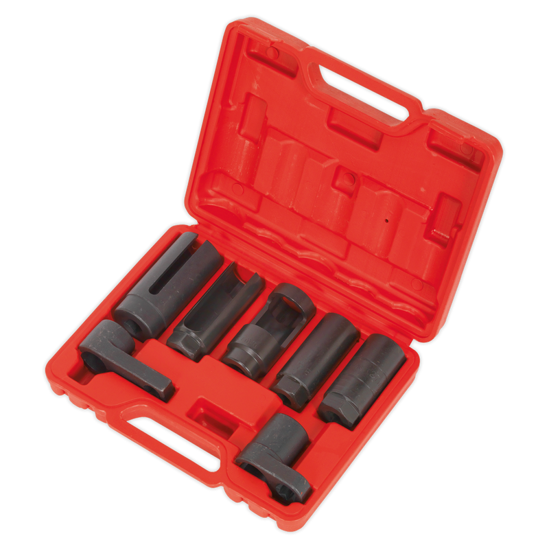 Sealey SX032 7pc 3/8" & 1/2"Sq Drive Oxygen Sensor Socket Set