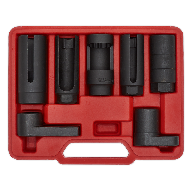 Sealey SX032 7pc 3/8" & 1/2"Sq Drive Oxygen Sensor Socket Set