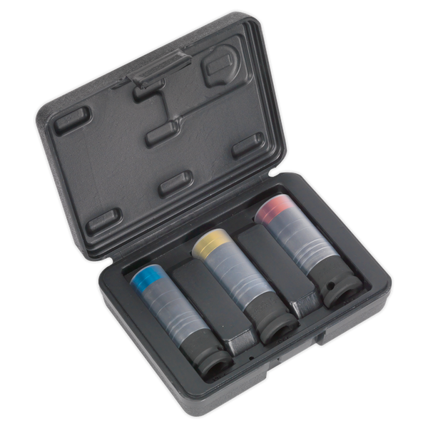 Sealey SX039 3pc 1/2"Sq Drive Alloy Wheel Ultra-Power Impact Socket Set