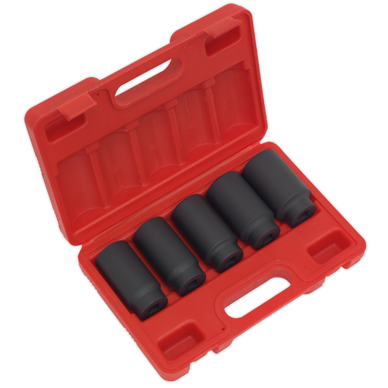 Sealey SX050 5pc 1/2"Sq Drive Impact Hub Nut Socket Set