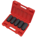 Sealey SX050 5pc 1/2"Sq Drive Impact Hub Nut Socket Set