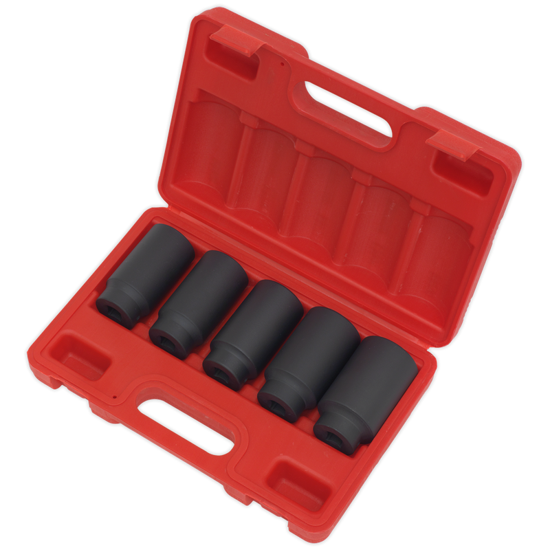 Sealey SX050 5pc 1/2"Sq Drive Impact Hub Nut Socket Set