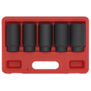 Sealey SX050 5pc 1/2"Sq Drive Impact Hub Nut Socket Set