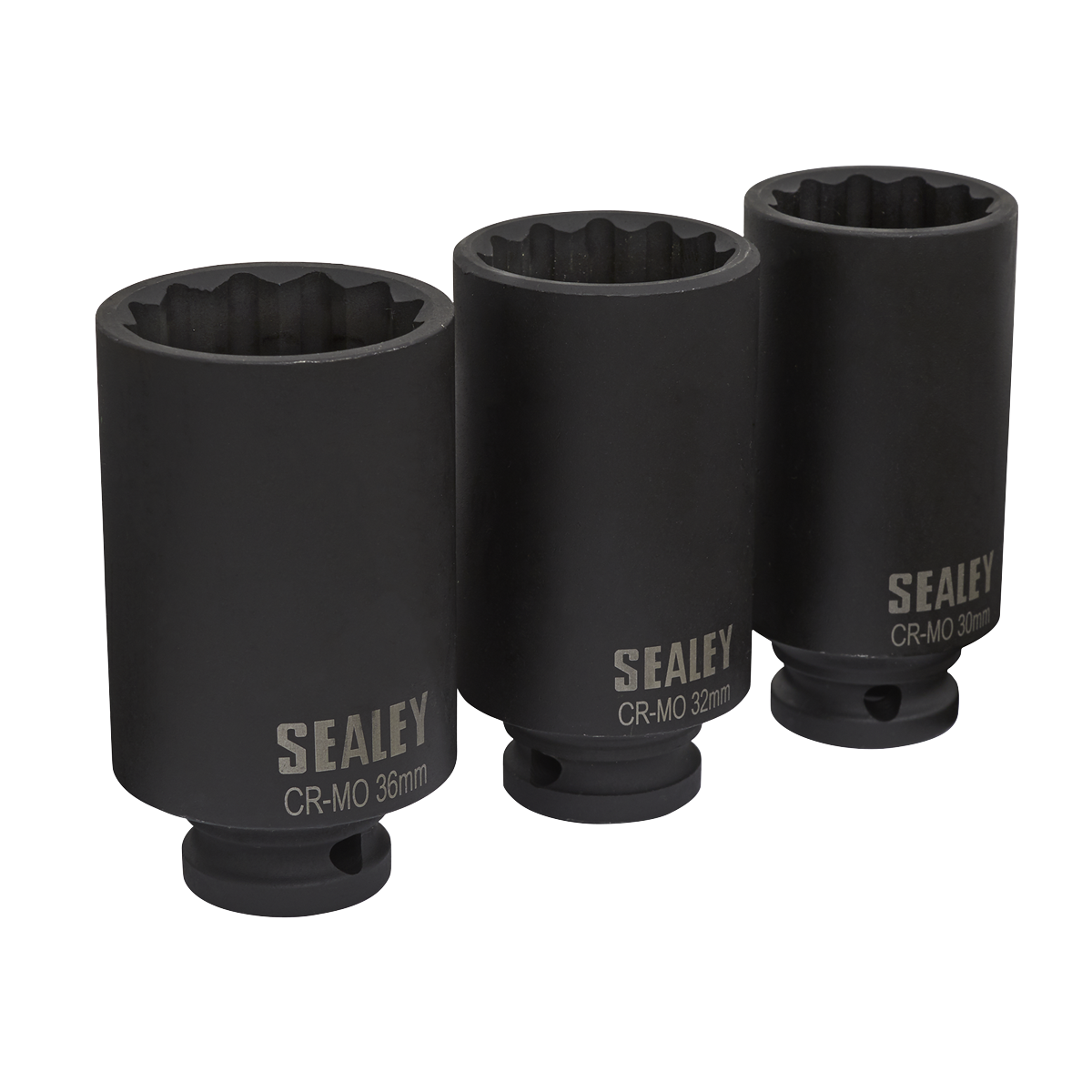 Sealey SX051 3pc 1/2"Sq Drive 12-point Impact Hub Nut Socket Set
